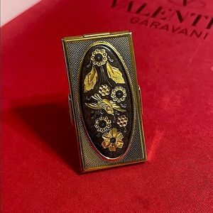 🖤VTG💕Damascene lipstick holder w/mirror